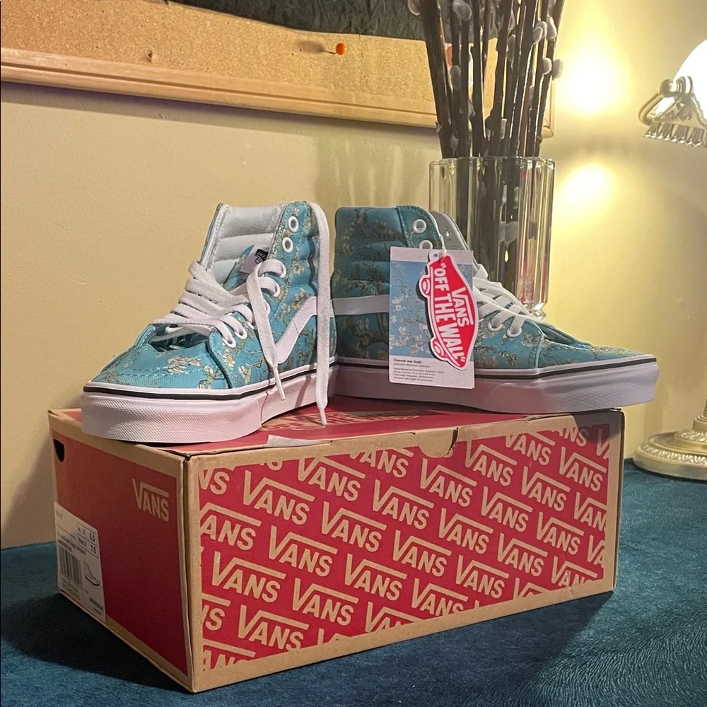 NEW IN BOX 🎨 Van Gogh “Almond Blossom” Vans SK8-Hi - Picture 2 of 8